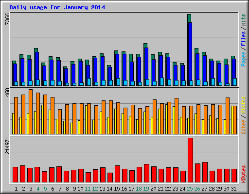 Daily usage for January 2014