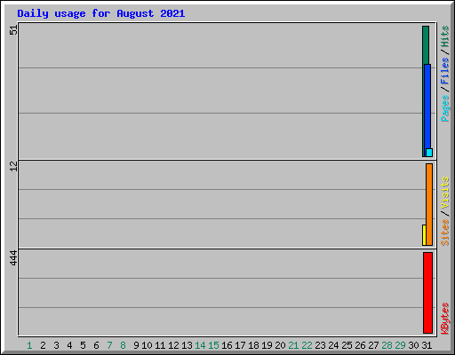 Daily usage for August 2021