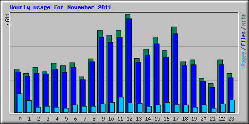 Hourly usage for November 2011