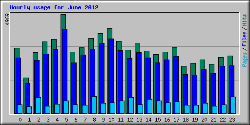 Hourly usage for June 2012