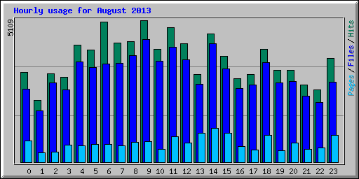 Hourly usage for August 2013