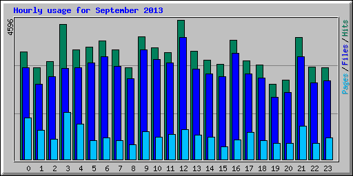 Hourly usage for September 2013
