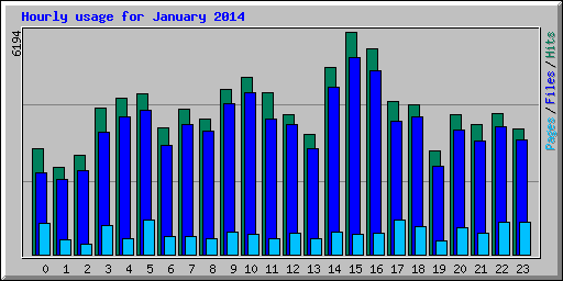 Hourly usage for January 2014