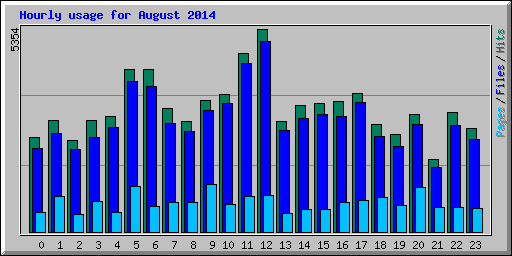 Hourly usage for August 2014