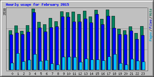 Hourly usage for February 2015