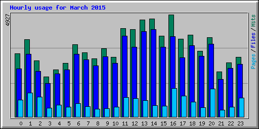 Hourly usage for March 2015