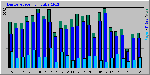 Hourly usage for July 2015