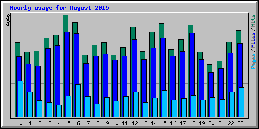 Hourly usage for August 2015