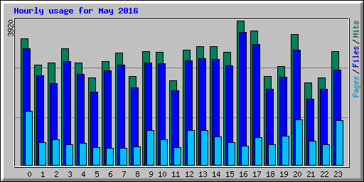 Hourly usage for May 2016