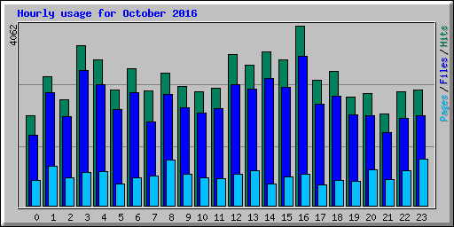 Hourly usage for October 2016