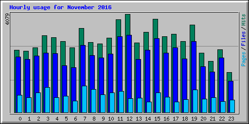 Hourly usage for November 2016