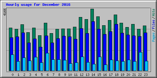 Hourly usage for December 2016
