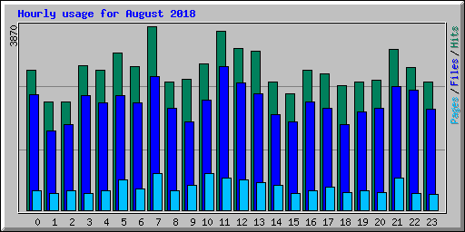 Hourly usage for August 2018