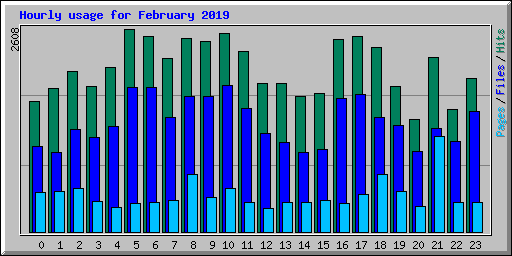 Hourly usage for February 2019