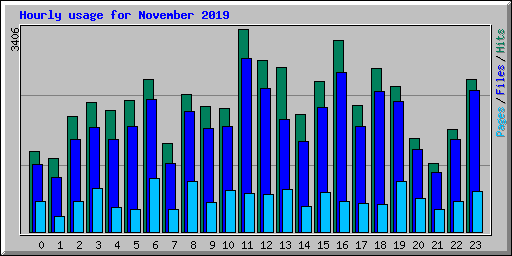 Hourly usage for November 2019