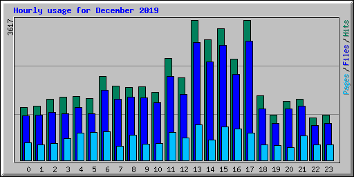 Hourly usage for December 2019